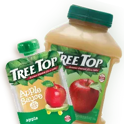 A pouch and jar of Tree Top Apple Sauce