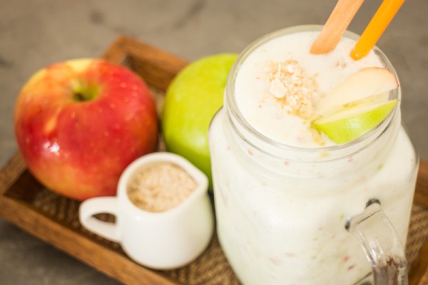 Apple Milkshake on a tray